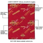 iowa state cyclones sketch lines red quilt blanket best selling