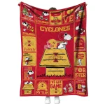 iowa state cyclones snoopy love red quilt blanket best selling