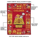 iowa state cyclones snoopy love red quilt blanket best selling