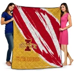 iowa state cyclones stroke art red white quilt blanket best selling