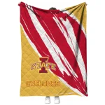 iowa state cyclones stroke art red white quilt blanket best selling