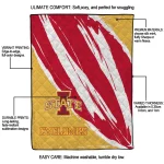 iowa state cyclones stroke art red white quilt blanket best selling