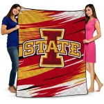 iowa state cyclones wild lines red white quilt blanket best selling