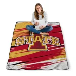 iowa state cyclones wild lines red white quilt blanket best selling