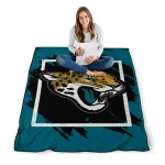 jacksonville jaguars block border teal quilt blanket best selling