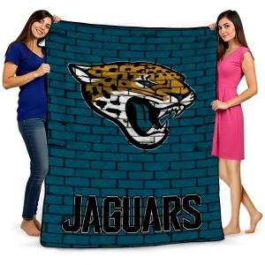 jacksonville jaguars brick grid teal quilt blanket best selling