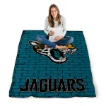 jacksonville jaguars brick grid teal quilt blanket best selling