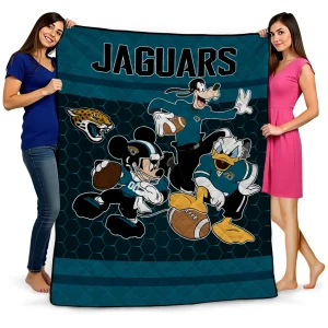 jacksonville jaguars disney football teal quilt blanket best selling