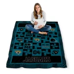 jacksonville jaguars helmet heart teal quilt blanket best selling