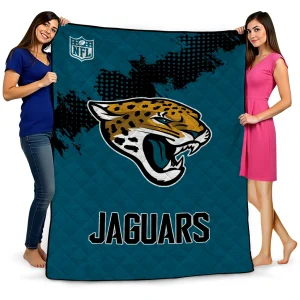jacksonville jaguars shield badge teal quilt blanket best selling