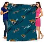 jacksonville jaguars sketch lines teal quilt blanket best selling