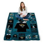 jacksonville jaguars snoopy love teal quilt blanket best selling