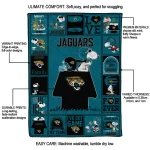 jacksonville jaguars snoopy love teal quilt blanket best selling