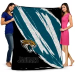 jacksonville jaguars stroke art teal white quilt blanket best selling