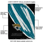 jacksonville jaguars stroke art teal white quilt blanket best selling