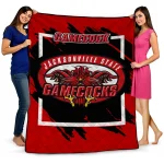 Jacksonville State Gamecocks Block Border Red Quilt Blanket 1 jacksonville state gamecocks block border red quilt blanket best selling