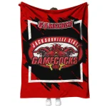 jacksonville state gamecocks block border red quilt blanket best selling