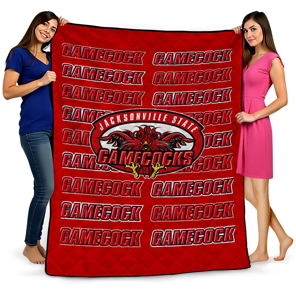 jacksonville state gamecocks bold red quilt blanket best selling
