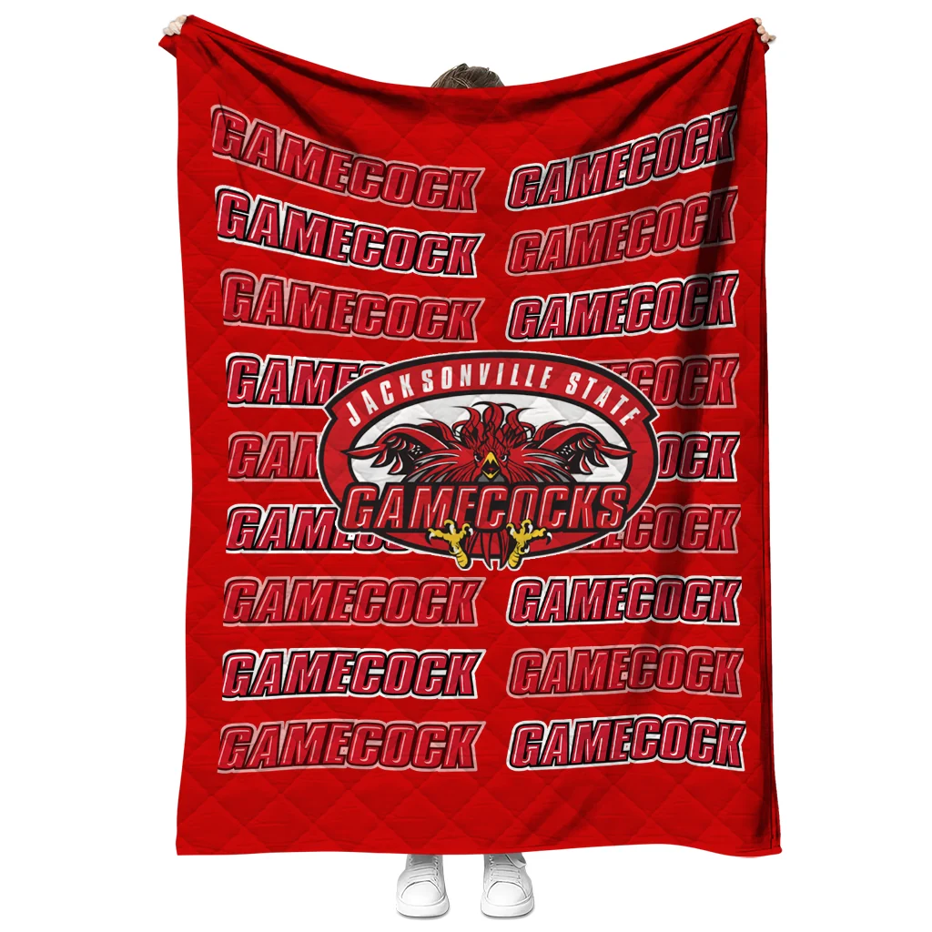 jacksonville state gamecocks bold red quilt blanket fashion forward