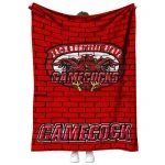 jacksonville state gamecocks brick grid red quilt blanket best selling