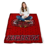 jacksonville state gamecocks brick grid red quilt blanket best selling