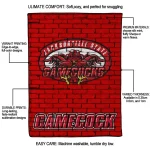 jacksonville state gamecocks brick grid red quilt blanket best selling