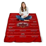 jacksonville state gamecocks handdrawn stripes red quilt blanket best selling