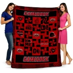jacksonville state gamecocks helmet heart red quilt blanket best selling