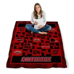 jacksonville state gamecocks helmet heart red quilt blanket best selling