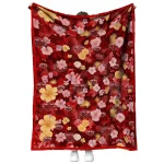jacksonville state gamecocks hibiscus foliage red quilt blanket best selling