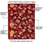 jacksonville state gamecocks hibiscus foliage red quilt blanket best selling