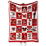 jacksonville state gamecocks mickey mouse motif red white quilt blanket best selling