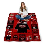 jacksonville state gamecocks snoopy love red quilt blanket best selling
