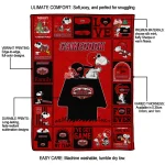 jacksonville state gamecocks snoopy love red quilt blanket best selling