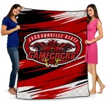 jacksonville state gamecocks wild lines red white quilt blanket best selling