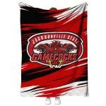 jacksonville state gamecocks wild lines red white quilt blanket best selling