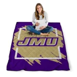 james madison dukes block border purple quilt blanket best selling