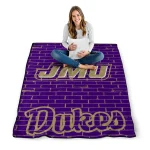 james madison dukes brick grid purple quilt blanket best selling