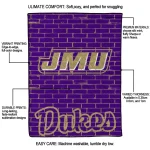 james madison dukes brick grid purple quilt blanket best selling