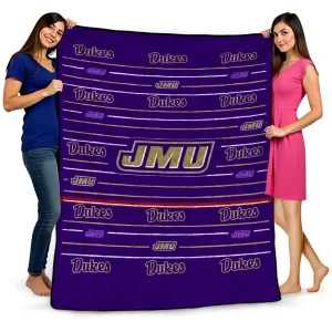 james madison dukes handdrawn stripes purple quilt blanket best selling