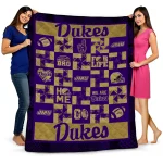james madison dukes helmet heart purple quilt blanket best selling