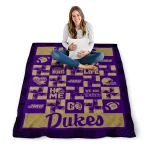 james madison dukes helmet heart purple quilt blanket best selling