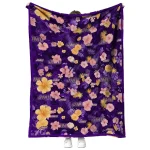 james madison dukes hibiscus foliage purple quilt blanket best selling