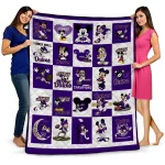james madison dukes mickey mouse motif purple white quilt blanket best selling