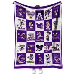 james madison dukes mickey mouse motif purple white quilt blanket best selling