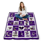 james madison dukes mickey mouse motif purple white quilt blanket best selling