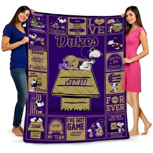 james madison dukes snoopy love purple quilt blanket best selling