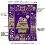 james madison dukes snoopy love purple quilt blanket best selling