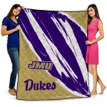 James Madison Dukes Stroke Art Purple White Quilt Blanket 1 james madison dukes stroke art purple white quilt blanket best selling