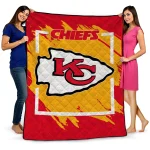 kansas city chiefs block border red quilt blanket best selling